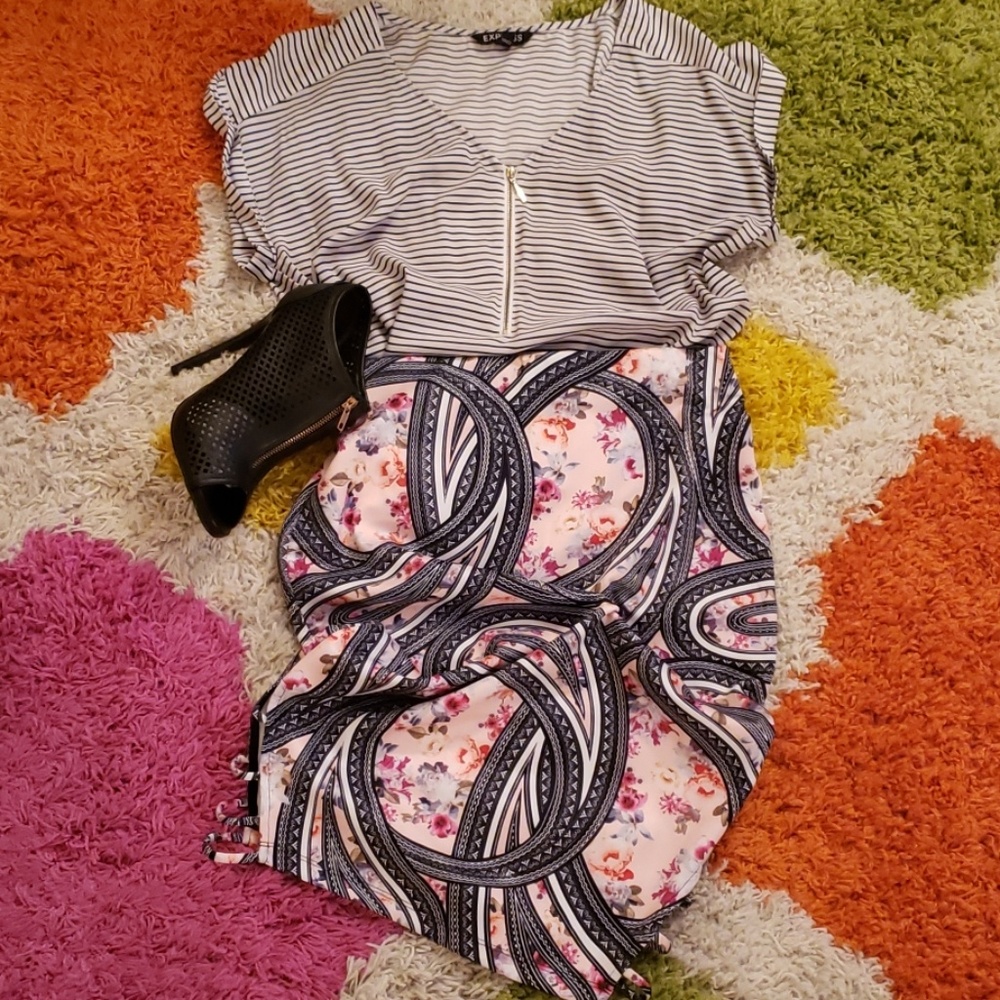 Printed Bisou Bisou Skirt
